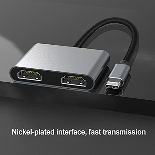 753 USB C עד מתאם HDMI כפול, 2in1 Typec Hub מסוג C עד 2 ממיר HDMI, 4K 30Hz Typec למתאם HDMI תומך