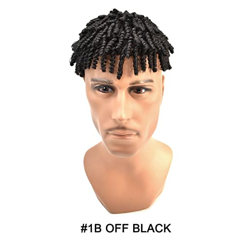 טוויסט האפרו קינקי מתולתל פאה עבור שחור גברים קצר אפריקאי אמריקאי גברים של שיער החלפת מערכת 8 * 10 6