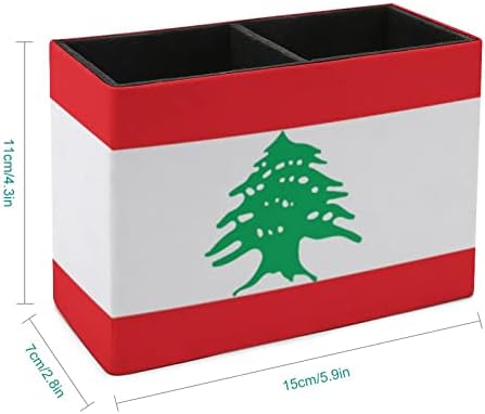 דגל של לבנון עור מפוצל עיפרון מחזיקי תכליתי עט כוס מיכל דפוס מארגן שולחן עבור משרד בית