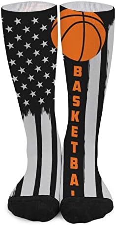 כדורסל עם גרבי צוות דגל אמריקה חידוש הדפסה מצחיקה גרפי מזדמן עובי בינוני לאביב סתיו וחורף