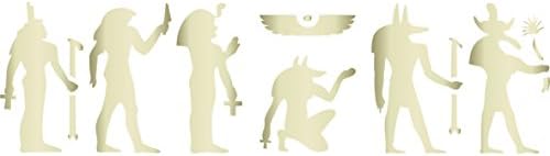 סטנסיל גבול אפריז, 16.5 על 4.5 אינץ ' - שבלונות הירוגליפים סמל מצרי קלאסי לתבנית ציור