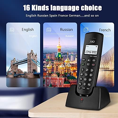 KXDFDC 16 שפות טלפון קבוע אלחוטי דיגיטלי עם מזהה שיחה