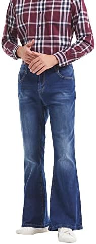 רוח גברים רגוע למתוח פעמון תחתון מתאים נוחות התלקחו שנות ה -60 שנות ה -70 רטרו רגל ג 'ינס ג' ינס