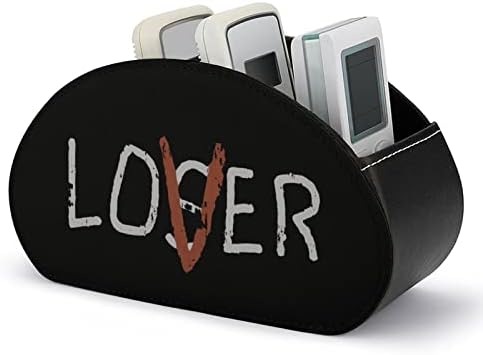 מחזיק שלט רחוק של LOSER LOVER עם 5 תאים עור PU עור רב-פונקציונלי אחסון קאדי תיבת מארגן שולחן עבודה עבור