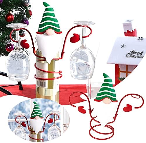 מדפי אחסון מזון מקרר מחזיק זכוכית יין חג המולד בקבוק יין בקבוק יין בקבוק יין מתלה מחזיק כוסות לכוסות