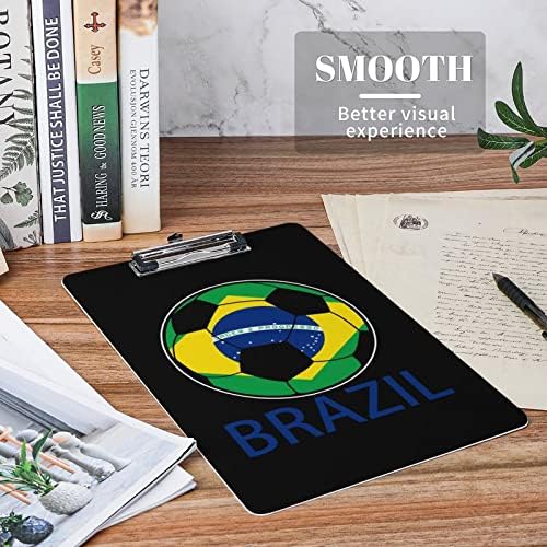 ברזיל כדורגל אקריליק לוח מכתב גודל קליפ לוח עם נמוך פרופיל מתכת קליפ תליית וו