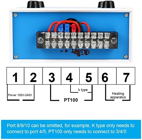 תיבת תרמוסטט של בקר טמפרטורת PID, REX-C100 110V תיבת בקרה תרמוסטטית עם ממסר מוצק ממסר SSR 40DA, ו- k