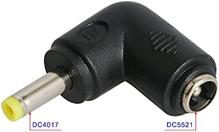 מתאם מחבר חשמל של 90 מעלות DC מתאם 4.0 x 1.7 ממ כיפוף תקע זכר ל -2.1 x 5.5 ממ ממיר מצמד נקבה לממיר