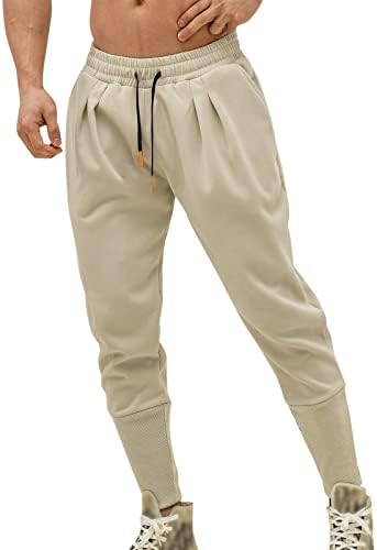 Miashui Big N מכנסיים גבוהים זכר קפיץ כושר מזדמן מכנסי מכנסיים משוררים מותניים רופפים מכנסיים בצבע אחיד מכנסי