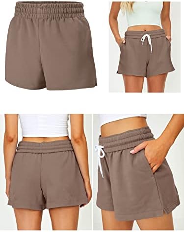 3 חבילה נשים זיעה מכנסיים מקרית טרקלין כותנה מכנסיים טרנדי קיץ ריצה גבוהה מותן ספורט מכנסיים קצרים