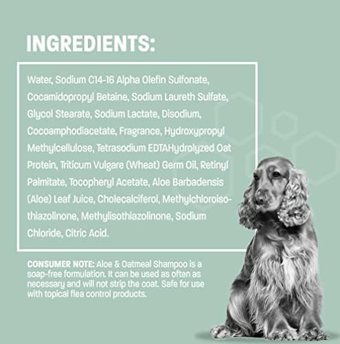 יתרונות בריאות לחיות מחמד שמפו שיבולת שועל אלוורה לכלבים - שמפו לכלבים בעור רגיש לאלרגיות וגרד -