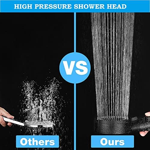 ראש מקלחת בלחץ גבוה של Besititli הגדרת 5 ריסוס כף יד ראש מקלחת עם לופה אמבטיה, עיצוב מקלחת גשם יוקרתי-התקנה
