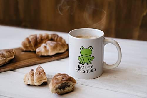רק ילדה שאוהבת צפרדעים קריקטורה ירוק צפרדע קפה ספל, 11 אונקיה דו צדדי קרמיקה ספל כוס קפה תה חלב, מתנת יום