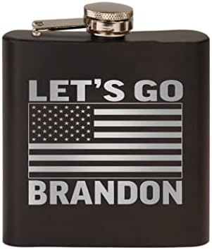 מצחיק מרפה ברנדון ארהב אמריקאי דגל נירוסטה בקבוקון פרימיום התאגרף מתנת סט מט שחור מתנה נהדרת בשבילו אבא אב
