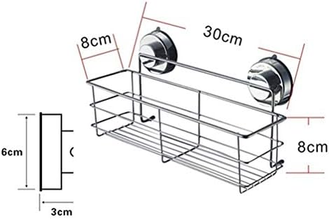 מחזיק אחסון פינת ג'נמאם מדפי חדר אמבטיה עם סל מקלחת יניקה סל מקלחת חסין חלודה נירוסטה בסיס מתכוונן 30x8