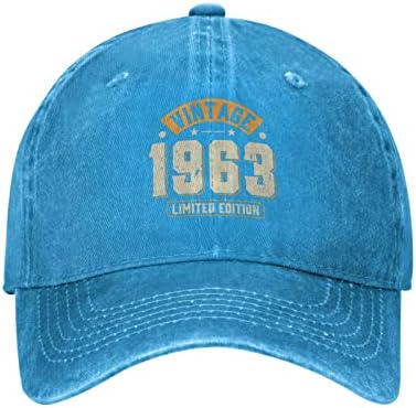 בציר 1963 קאובוי כובע לגברים מתכוונן קאובוי כובע 60 יום הולדת מתנה כובעים לנשים לנשימה שמש כובעי