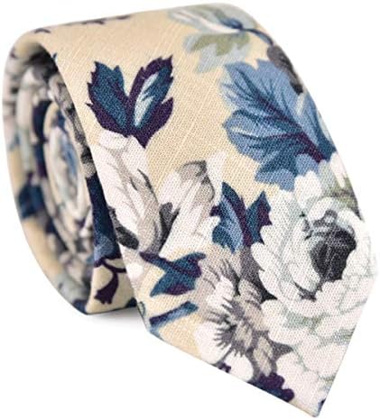 ג 'סלנג גברים של כותנה מודפס פרחוני עניבת 2.56 סקיני צר עניבה עיצובים שונים