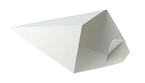 קונוסים מנייר לבן עם תא רוטב טבילה, עץ אריזה - כוסות מזון מתאבנים חד פעמיות עמ ' 210 כפית3 וואט