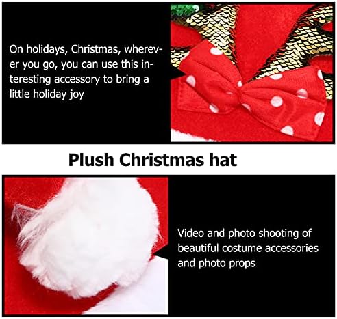 נצנצים סנטה כובע 3 יחידות חג המולד בפלאש חם כובע סנטה כובע מסיבת שיער אביזרי אבזר תמונה בתפזורת סנטה כובעים