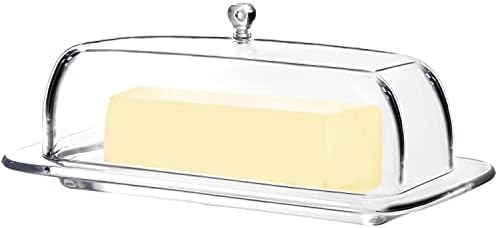 שומר חמאת פלסטיק צעיר, צלחת חמאה צלולה לשימוש חוזר, מיכל חמאה עם מכסה