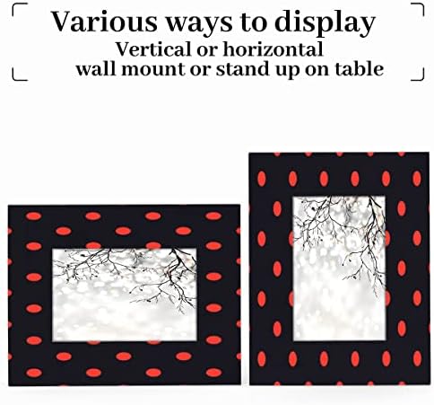 cfpolar פולקה נקודה אדום שחור 5x7 מסגרת תמונה עץ תצוגה ללא מסגרות צילום לחצול עבור שולחן עליון או עיצוב