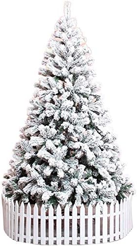 TOPYL 6ft Premium Premium Snow Snow Christman, עץ חג המולד הלא מואר תלוי במעמד מתכת, טיפים לסניף PVC ידידותי לסביבה