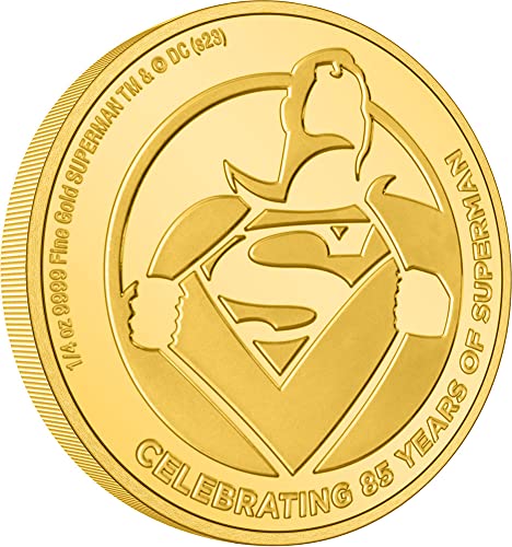2023 De Superman יום השנה Powercoin Superman 85 שנה קומיקס 1/4 Oz מטבע זהב 25 $ niue 2023 הוכחה