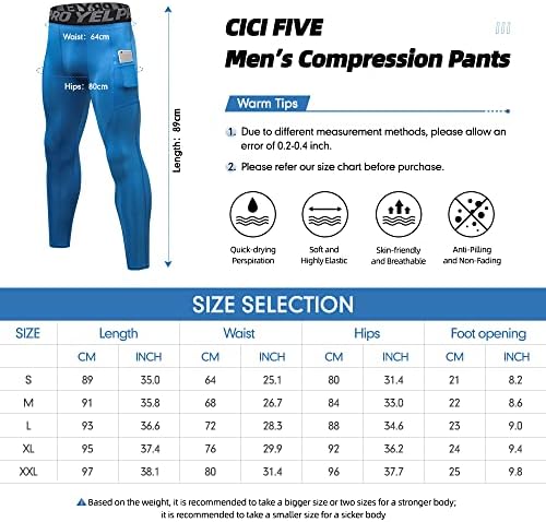 CICI חמש מכנסי דחיסה של מכנסי חותלות אתלטיות בשכבות בסיס תחתונים של שכבת תחתונים לריצה של כדורסל אימון