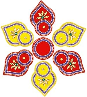 רנגולי אקרילי רב -צבעוני גנרי למשרד ביתי דיוואלי פסטיבלים הודיים קישוט מסורתי משובץ עם קישוטי רצפה של