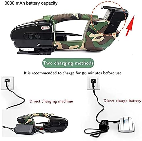 Bhfryu Baler חשמלי נייד, כלי חבילה של מכונות רצועה חשמליות, מתח רצועה אוטומטי המופעל על ידי סוללה ומתח