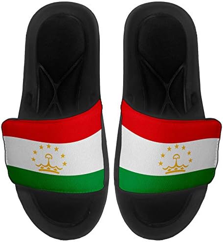 ExpressItbest Slide -On -On Sandals/שקופיות לגברים, נשים ונוער - דגל טג'יקיסטן - דגל טג'יקיסטן