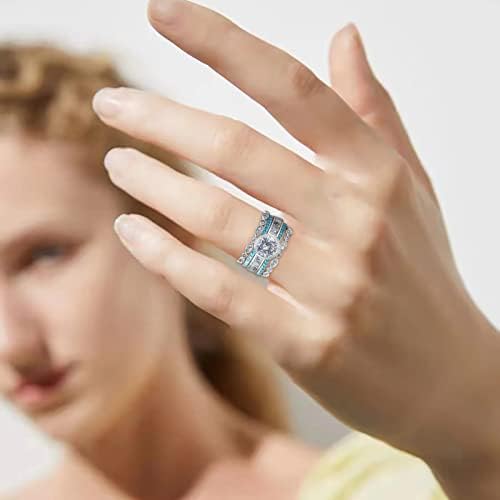 2023 סט טבעת יהלום חדש לנשים תכשיטי אופנה אביזרים פופולריים להקת טבעת
