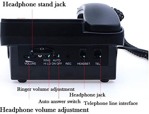 טלפון מוקד טלפוני עם אוזניות ביטול רעש, טלפון חוט Jekavis J-P17 עם מזהה מתקשר, טלפון קווי משרד ביתי עם אוזניות