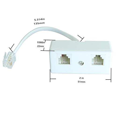 LONGDEX דו כיווני טלפון מפצל 2 יחידות RJ11 6P4C קו טלפון/טלפון 1 זכר עד 2 מתאמי T מודולריים נשיים כבלים כבלים