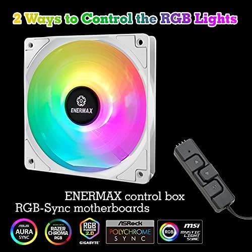 Enermax HF120 RGB PWM 120 ממ מאוורר מארז, סנכרון RGB הניתן להתייחסות דרך לוח האם/תיבת בקרה,