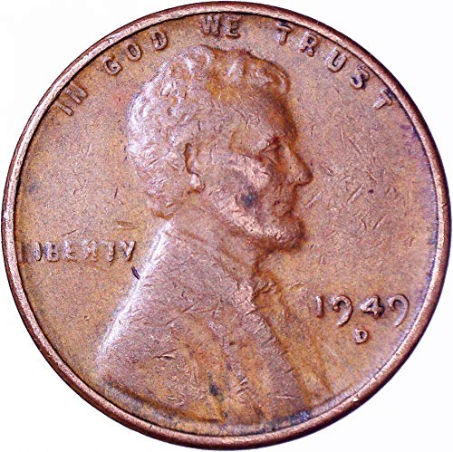1949 D Lincoln Weat Cent 1c בסדר מאוד