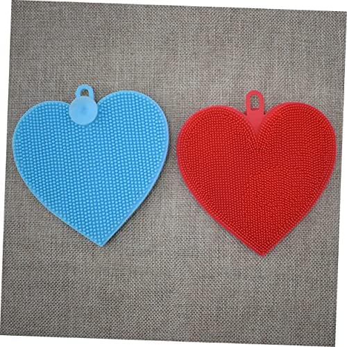 מברשת צלחת בצורת לב בצורת לב, מברשת סיליקון מקרצנים ניקוי ספוגים לשימוש ביתי עם כיור צלחת ספוג מברשת מברשת