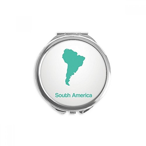 ירוק דרום אמריקה איור מפת יד קומפקטי מראה עגול נייד כיס זכוכית