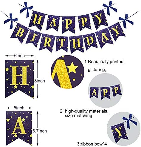יוג'יאונלי קישוטי מסיבת יום הולדת 40-יום יום הולדת מאושר באנר זהב מספר 40 בלונים יום הולדת שמח אפנט לטקס