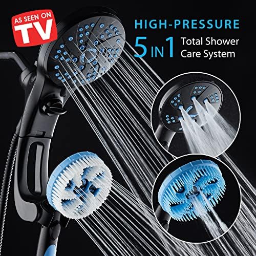לחץ גבוה 6-in-1 Aquassage מאת Aquacare-משולבת 3-כיוונית של 76 מצבים, ראש מקלחת, מקלחת ידיים, מברשת