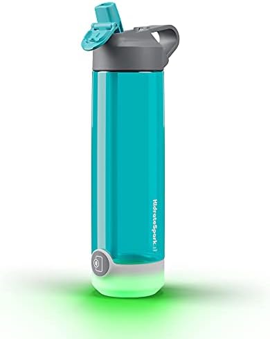 Hidrate Spark TAP בקבוק מים חכמים, פלסטיק טריטן, הקש כדי לעקוב אחר צריכת מים וזוהר כדי להזכיר לך להישאר