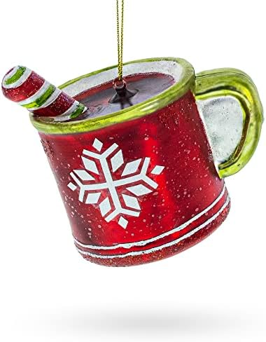 כוס עם קנדי ​​קני משקה זכוכית קישוט חג המולד