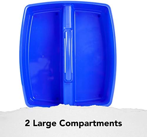 Storex 2-תאים קאדי מלאכה גדול-מארגן כיתות רב-תכליתי עם ידית, כחול, 1 חבילה