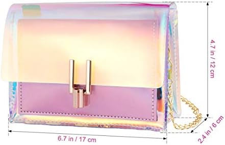 הולוגרפית ארנק ססגוני ארנק שקוף כתף תיק ברור קרוסבודי תיק אופנה מיני תיק חמוד מיני תיק ג ' לי