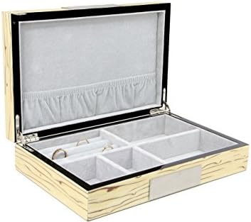Decorebay exqusite grossy מבריק מארגן ומארגן אחסון טבעות מתנה קופסת תכשיטים לגברים