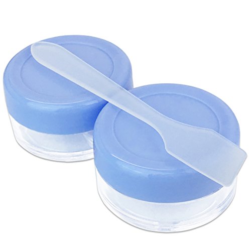 Usticom® 4 חתיכות לבנדר כחול כחול איפור פלסטיק איפור פנים קרם עור צנצנת קוסמטיקה ריקה 10 מל / 10 גרם