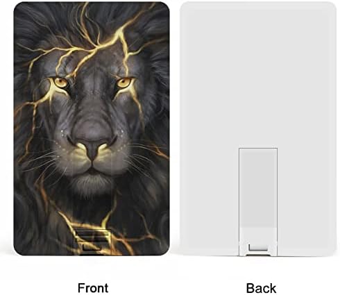 קינג אריה מוזהב מוזהב מלך פנדינג USB כונן פלאש בהתאמה אישית של כרטיס אשראי כונן זיכרון מקל מתנות