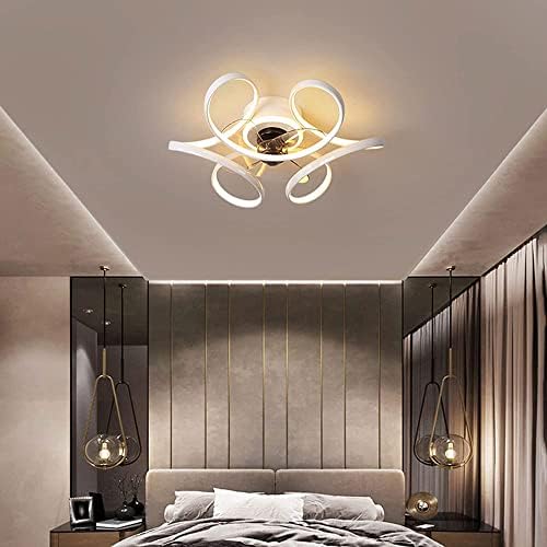 USMJQVZ LED חדר שינה מאוורר בלתי נראה מאוורר תקרה מודרנית עם תקרה ביתית בהיר מאוורר תקרה הרכבה עם שלט