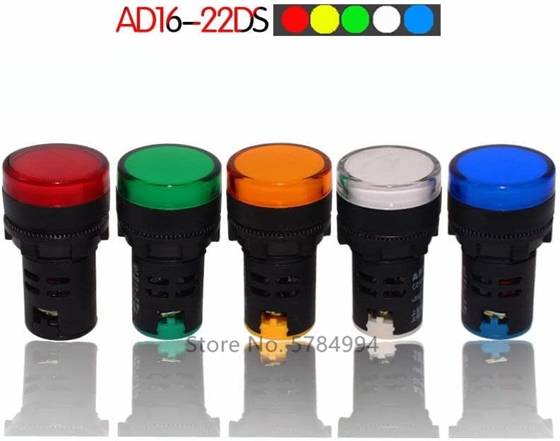 10 יחידות בהירות גבוהה מחוון LED מחוון אות אור AD16-22D/S AC220V פותח 22 ממ אדום ירוק בצבע כחול