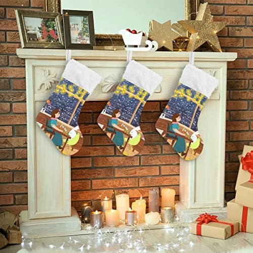 ארנב פימילאגו ובעלים גרבי חג המולד 1 חבילה 17.7 , גרביים תלויים לקישוט חג המולד